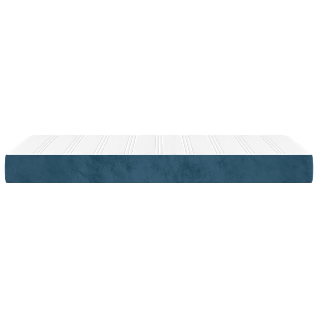 Pocket spring mattress dark blue 80x200x20 cm velvet