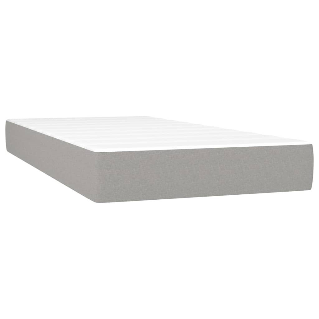 Pocket spring mattress light grey 90x190x20 cm fabric