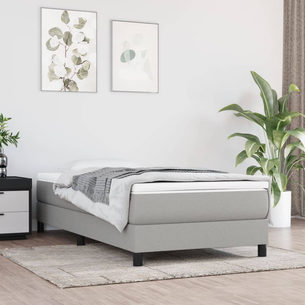 Pocket spring mattress light grey 90x190x20 cm fabric