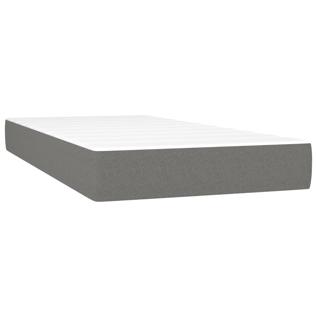 Pocket spring mattress dark grey 90x190x20 cm fabric