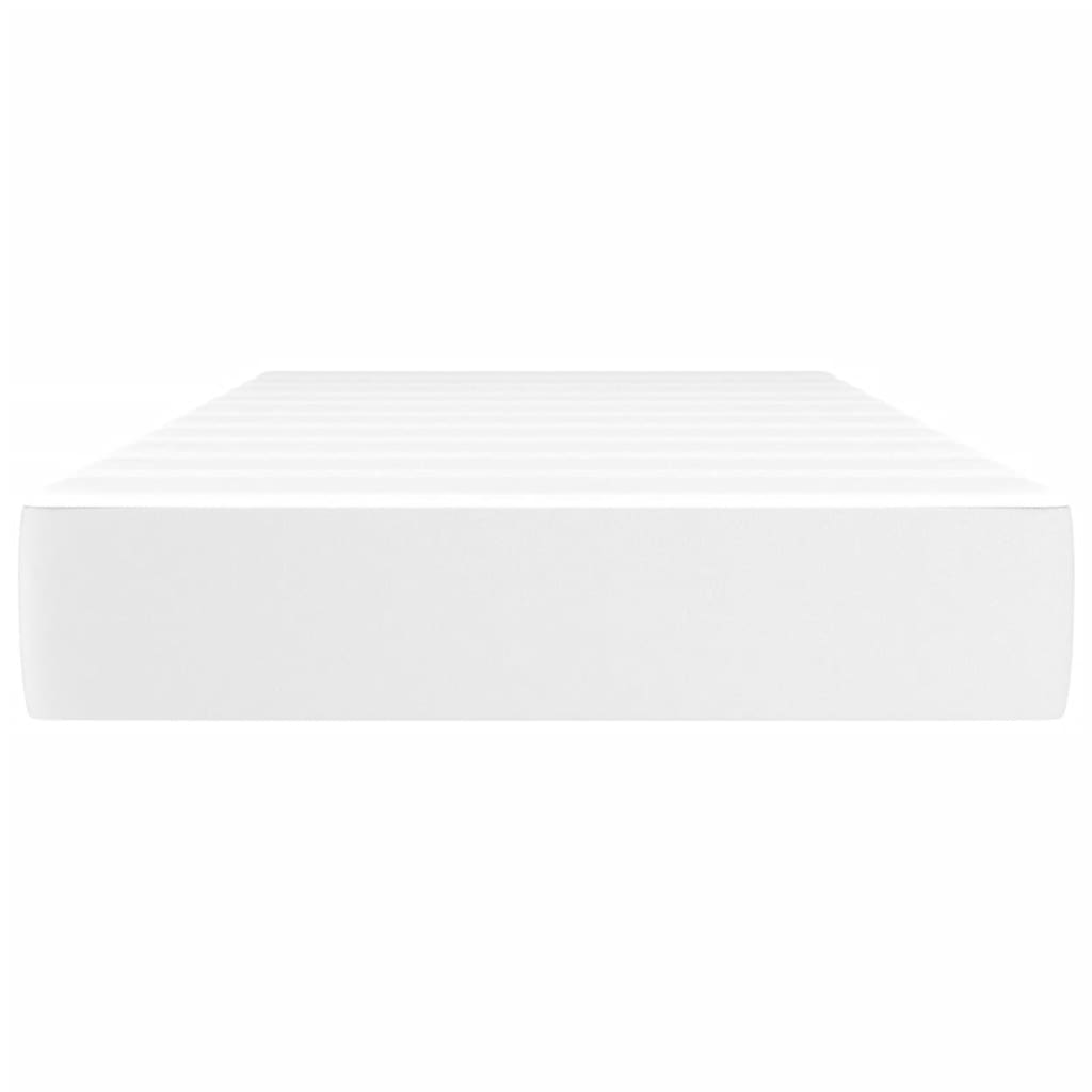 Pocket spring mattress white 90x190x20 cm artificial leather