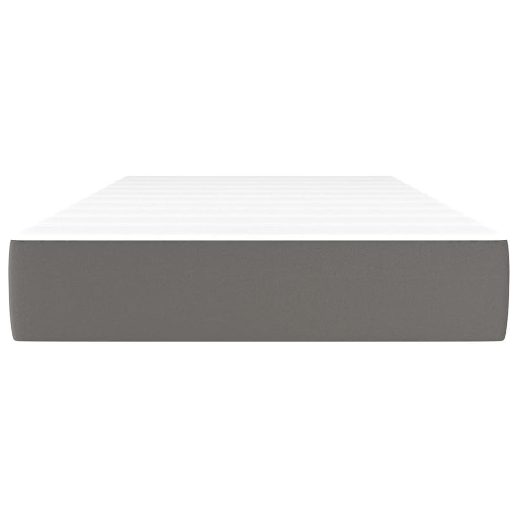 Pocket spring mattress grey 90x190x20 cm artificial leather