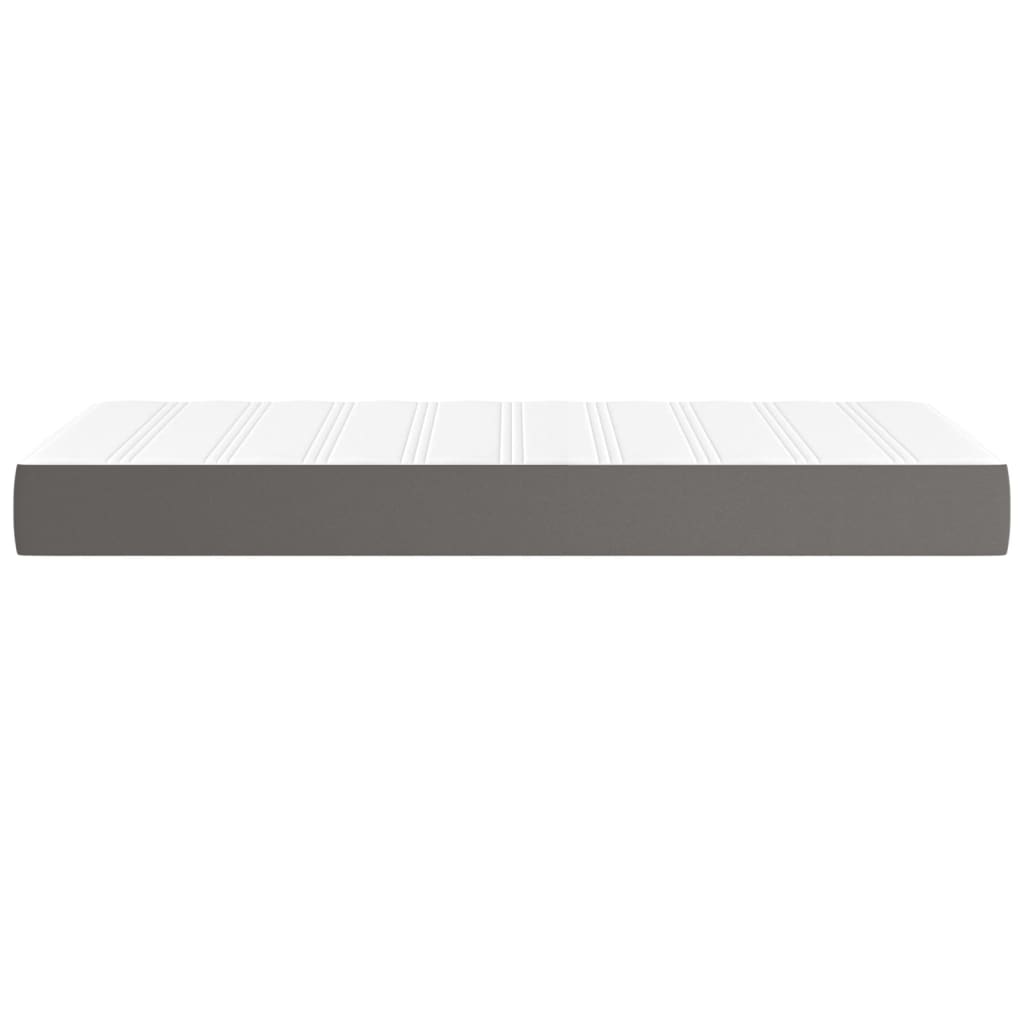 Pocket spring mattress grey 90x190x20 cm artificial leather