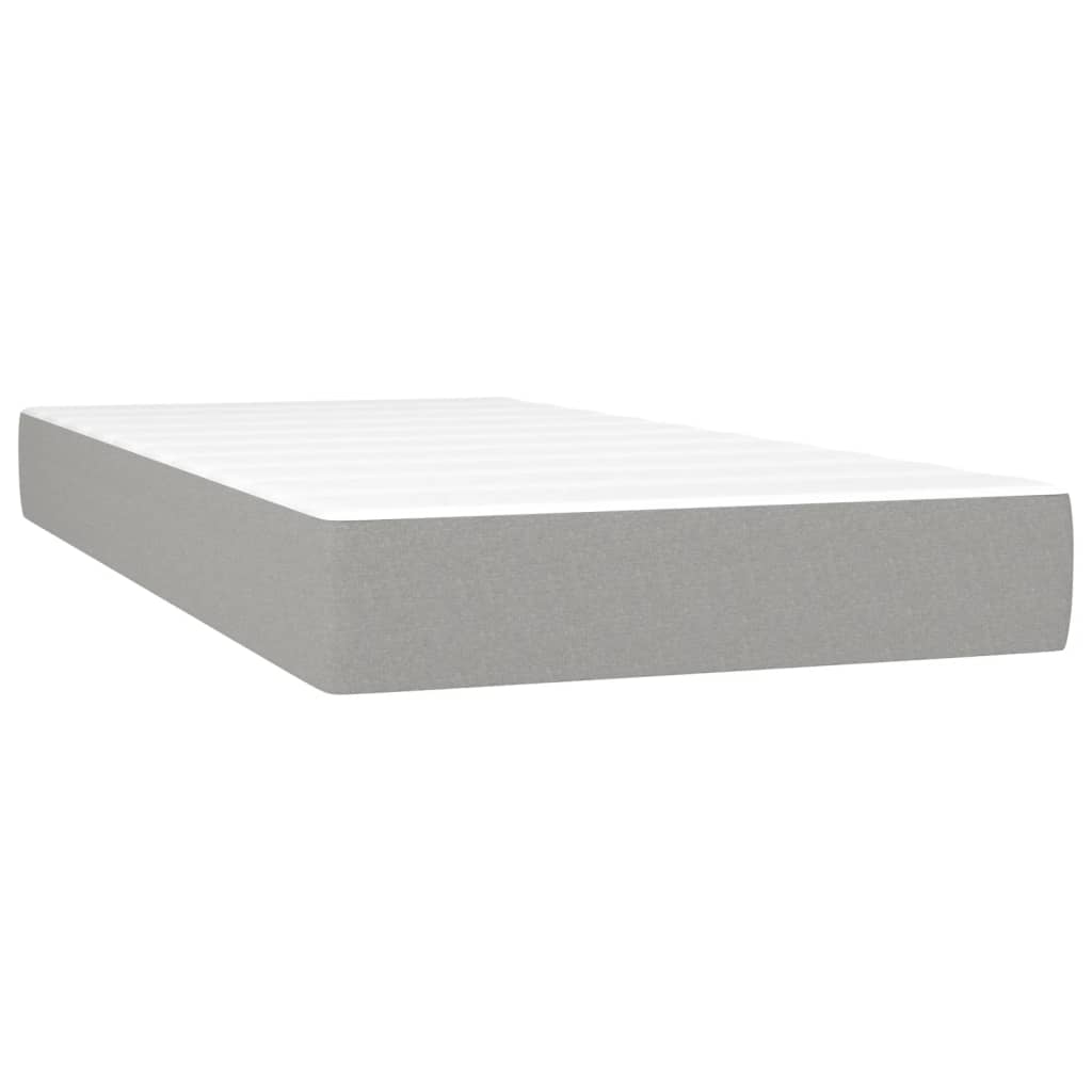 Pocket spring mattress light grey 90x200x20 cm fabric