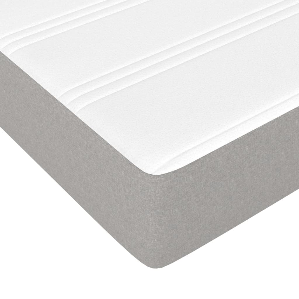Pocket spring mattress light grey 90x200x20 cm fabric