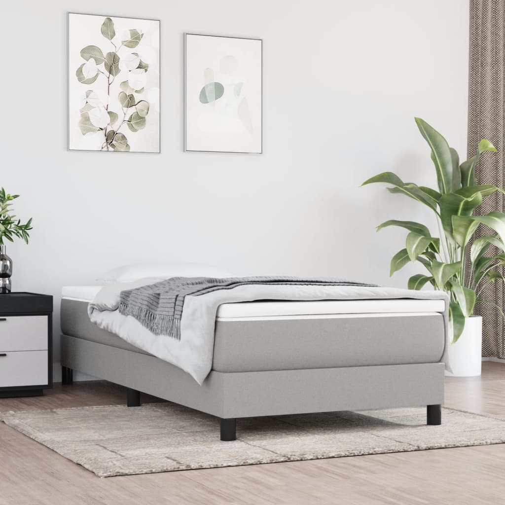 Pocket spring mattress light grey 90x200x20 cm fabric