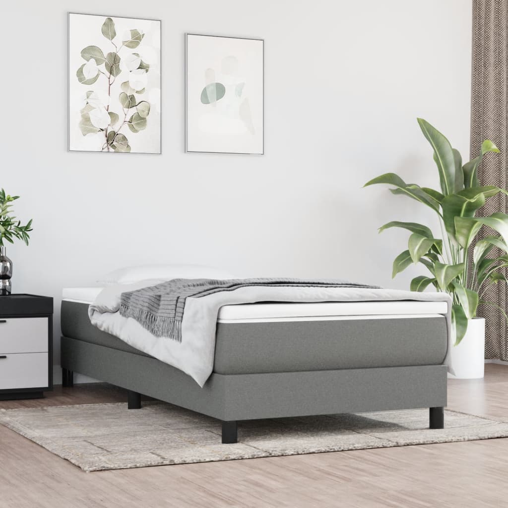 Pocket spring mattress dark grey 90x200x20 cm fabric