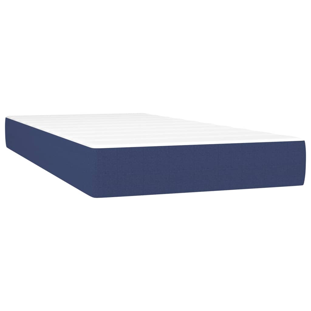 Pocket spring mattress blue 90x200x20 cm fabric