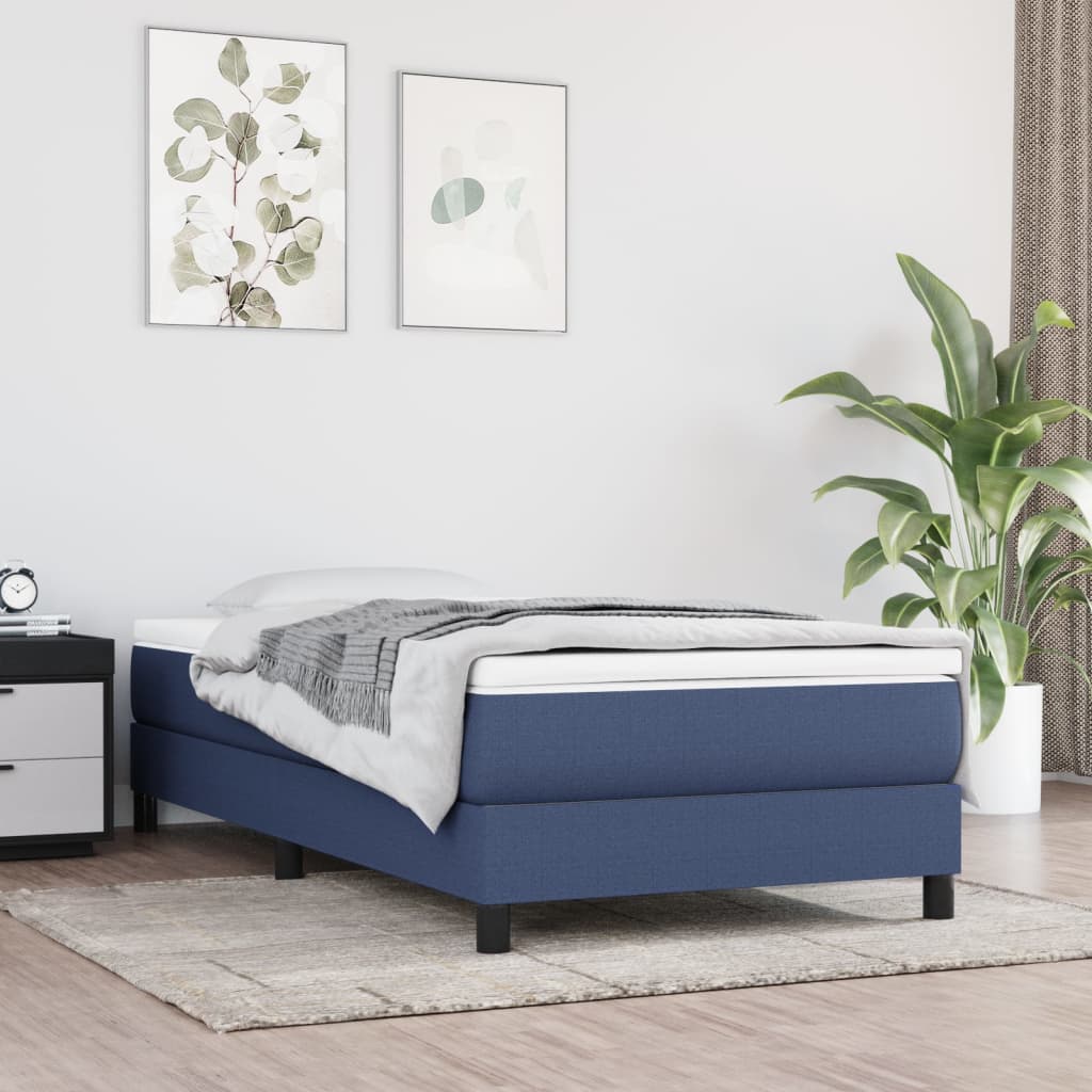 Pocket spring mattress blue 90x200x20 cm fabric