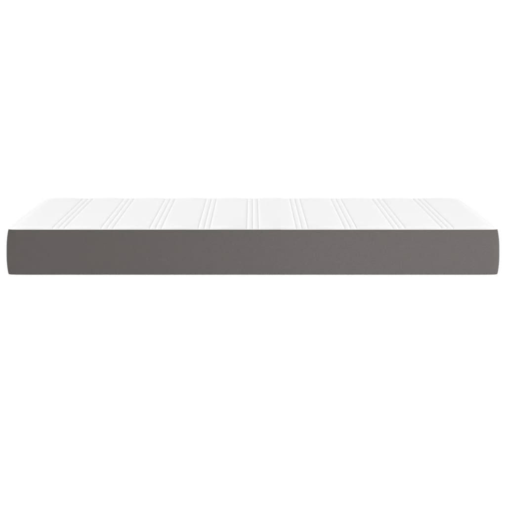 Pocket spring mattress grey 90x200x20 cm artificial leather