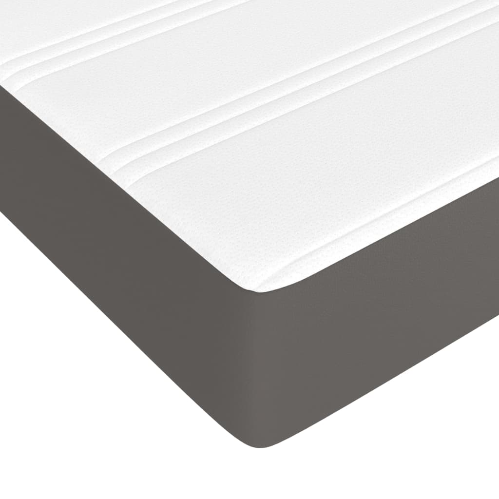 Pocket spring mattress grey 90x200x20 cm artificial leather