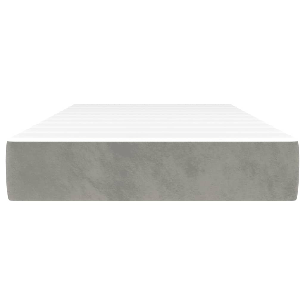 Pocket spring mattress light grey 90x200x20 cm velvet