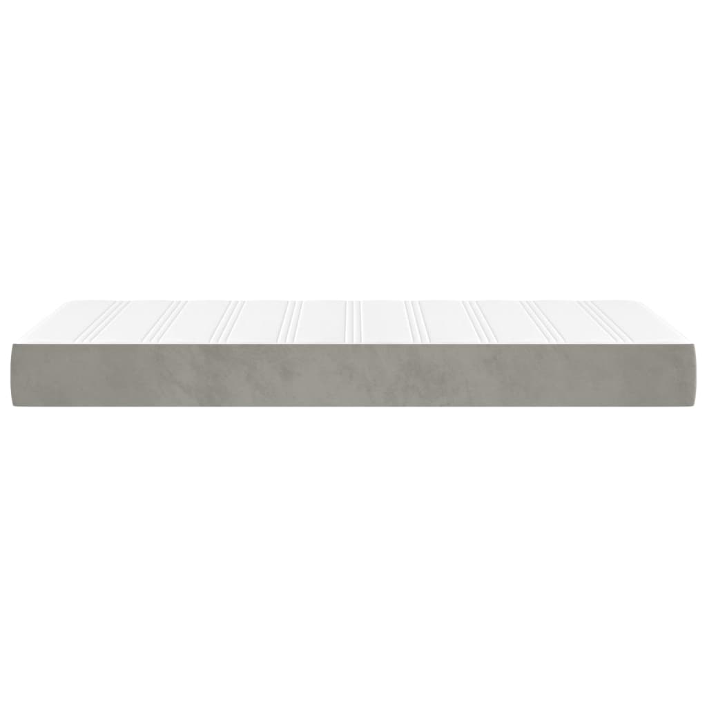 Pocket spring mattress light grey 90x200x20 cm velvet