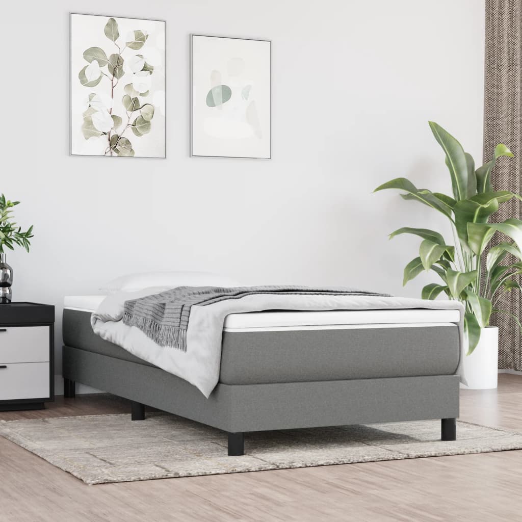 Pocket spring mattress dark grey 100x200x20 cm fabric
