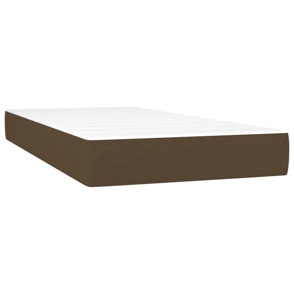 Pocket spring mattress dark brown 100x200x20 cm fabric