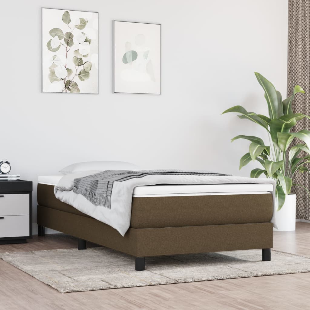 Pocket spring mattress dark brown 100x200x20 cm fabric
