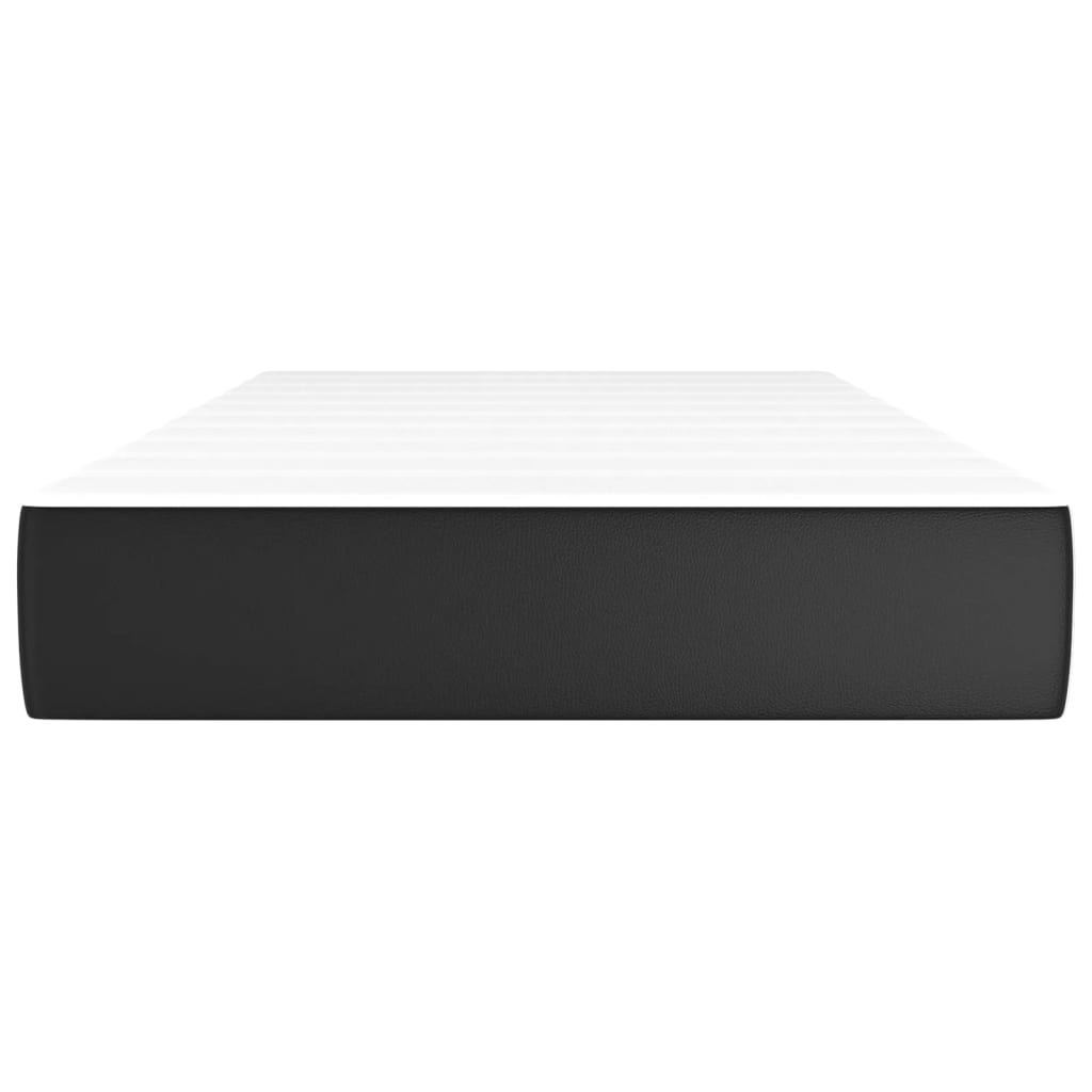 Pocket spring mattress black 100x200x20 cm artificial leather