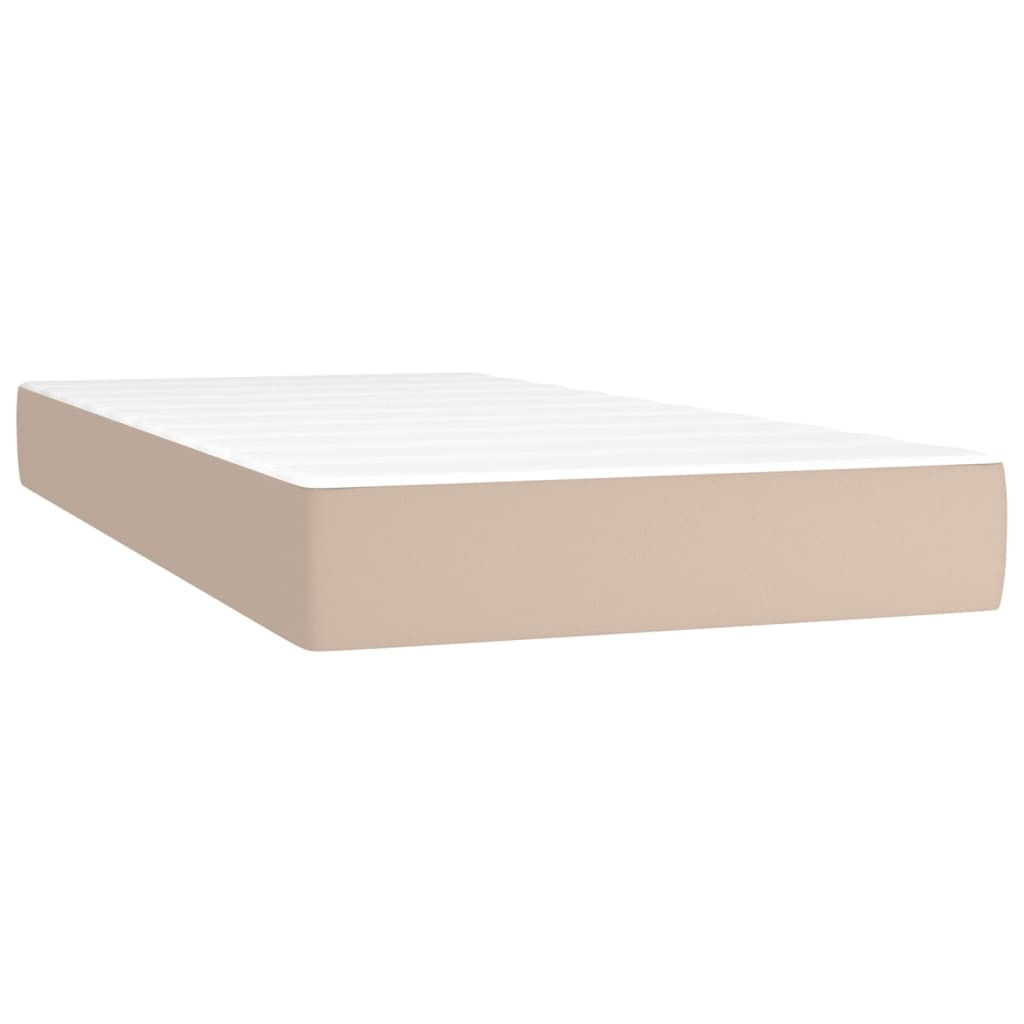 Pocket spring mattress Cappuccino 100x200x20 cm artificial leather