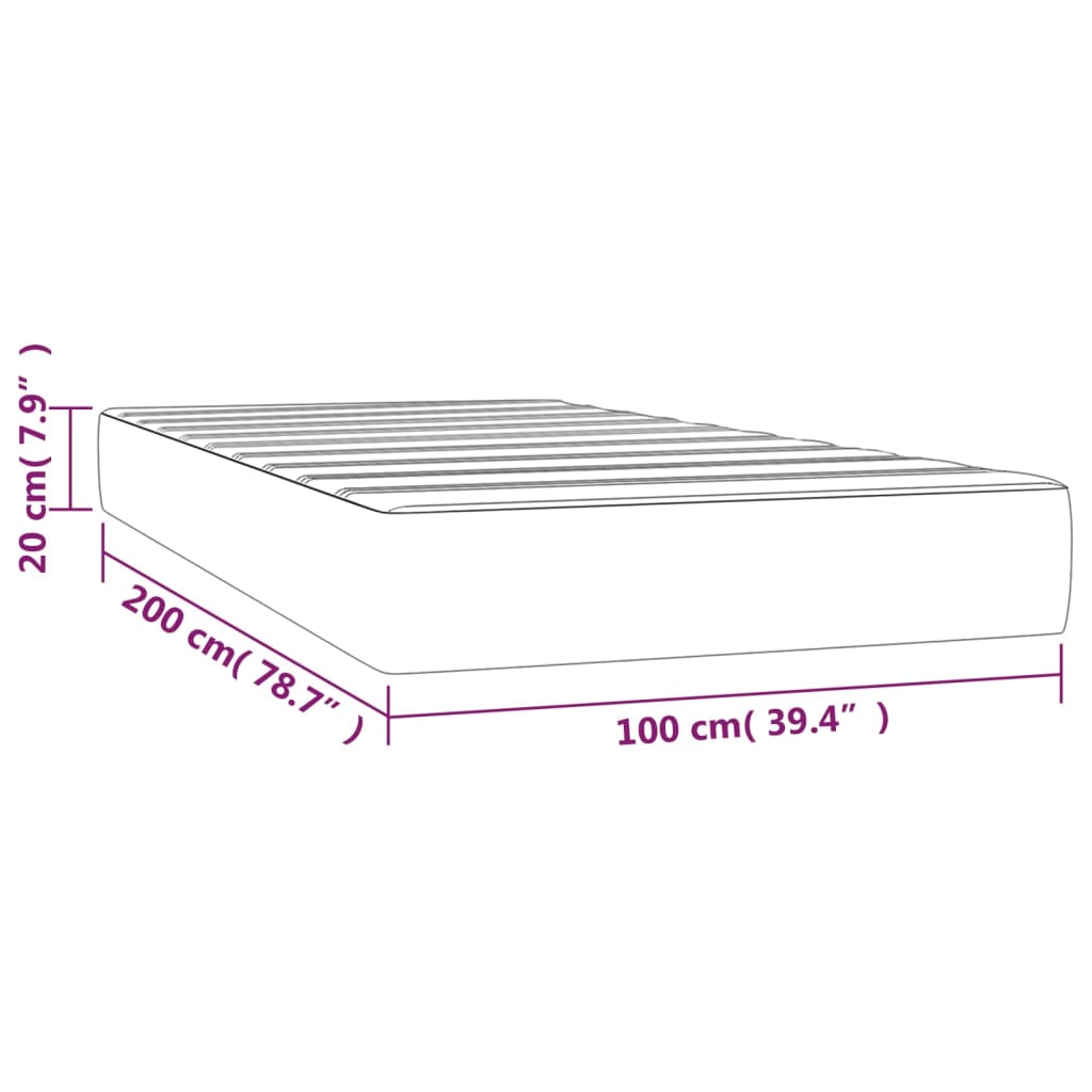 Pocket spring mattress Cappuccino 100x200x20 cm artificial leather