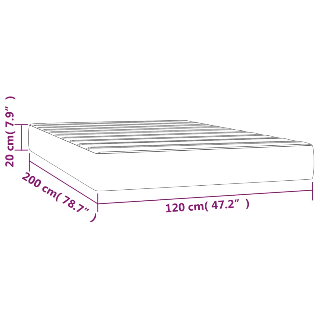Pocket spring mattress dark brown 120x200x20 cm fabric