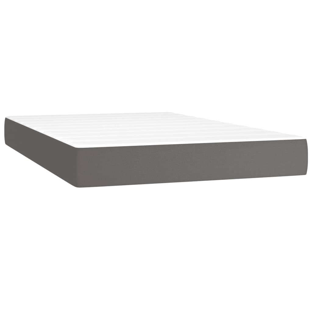 Pocket spring mattress grey 120x200x20 cm artificial leather