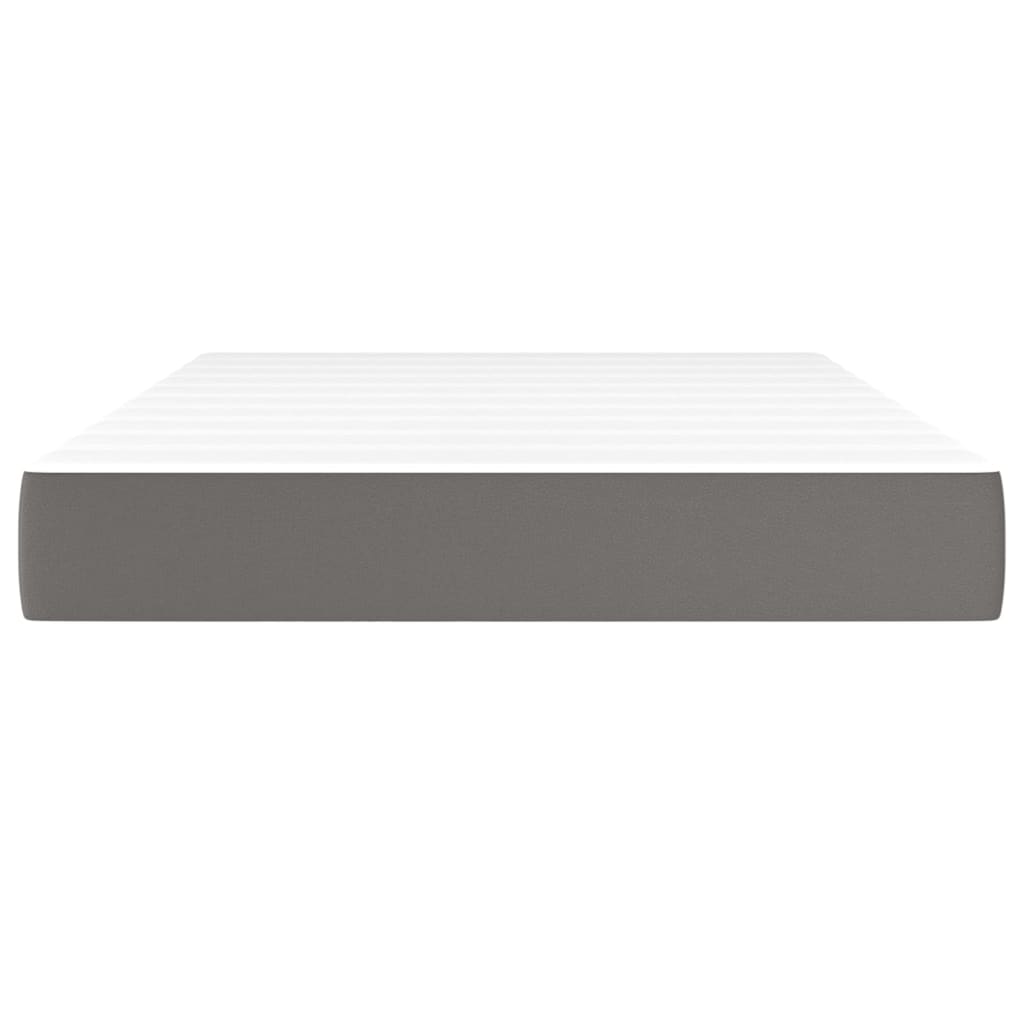 Pocket spring mattress grey 120x200x20 cm artificial leather