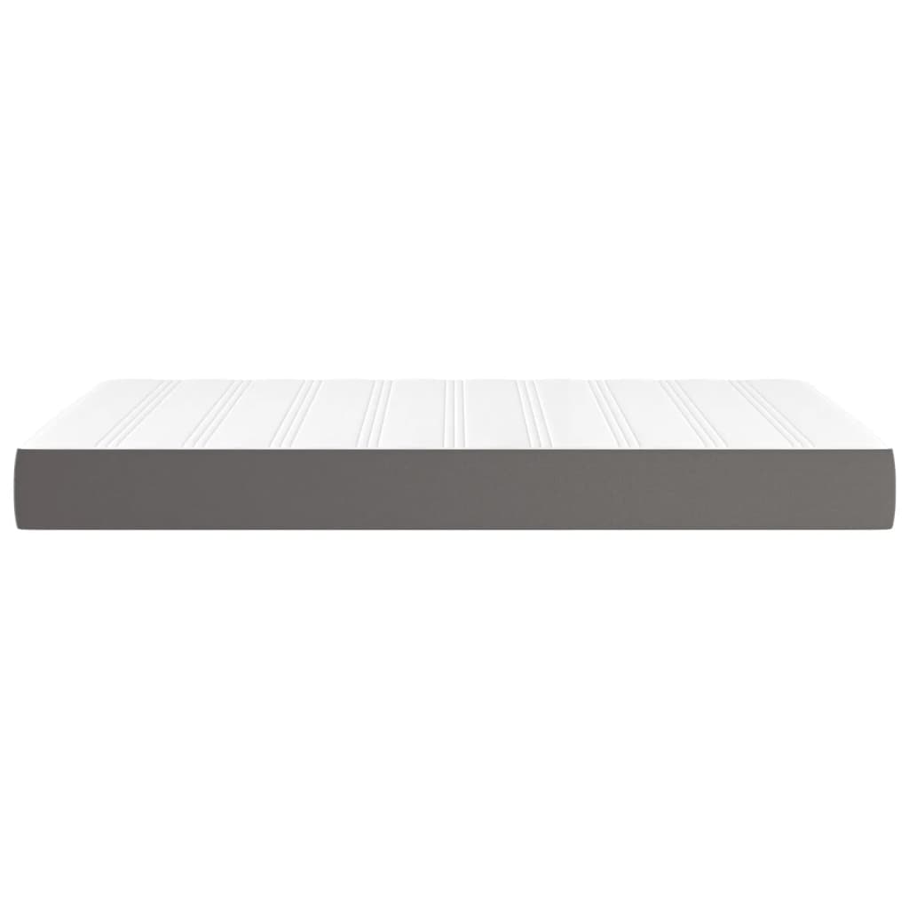 Pocket spring mattress grey 120x200x20 cm artificial leather