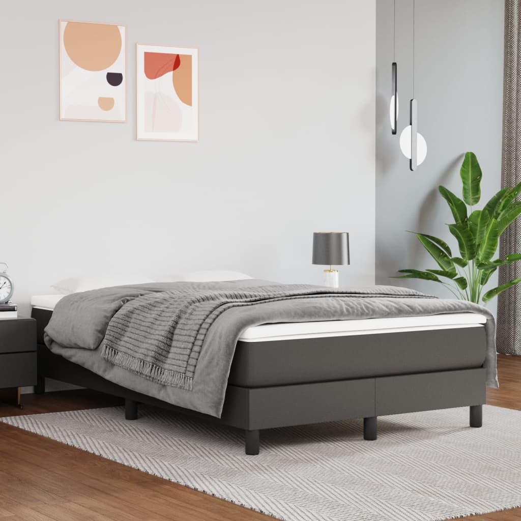 Pocket spring mattress grey 120x200x20 cm artificial leather