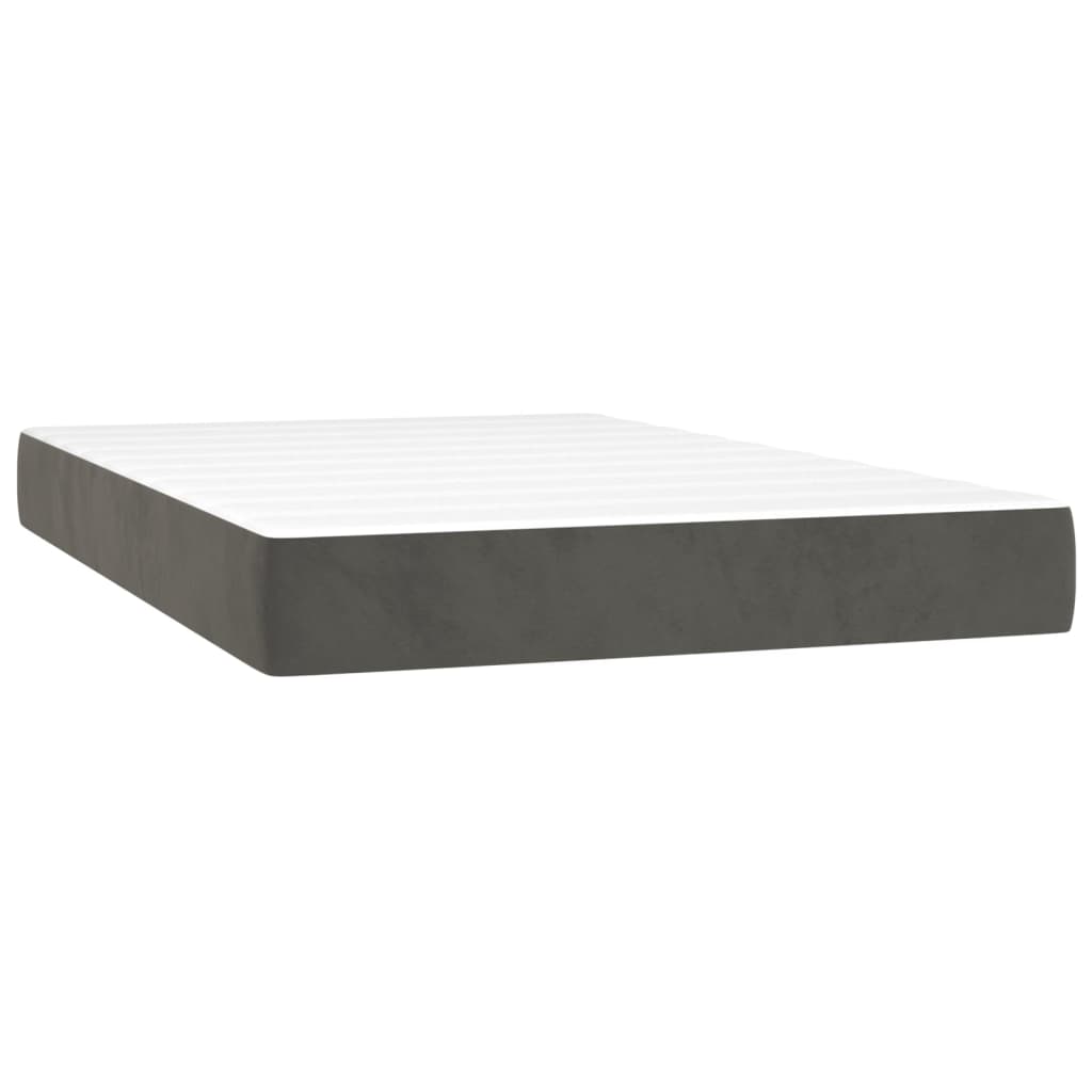 Pocket spring mattress dark grey 120x200x20 cm velvet