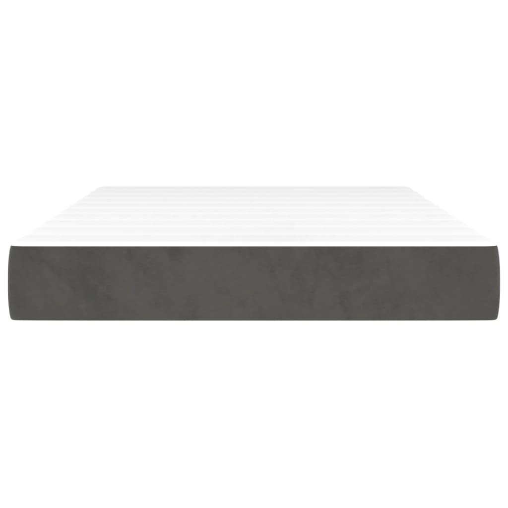 Pocket spring mattress dark grey 120x200x20 cm velvet