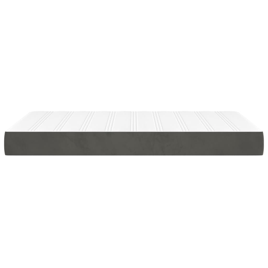 Pocket spring mattress dark grey 120x200x20 cm velvet