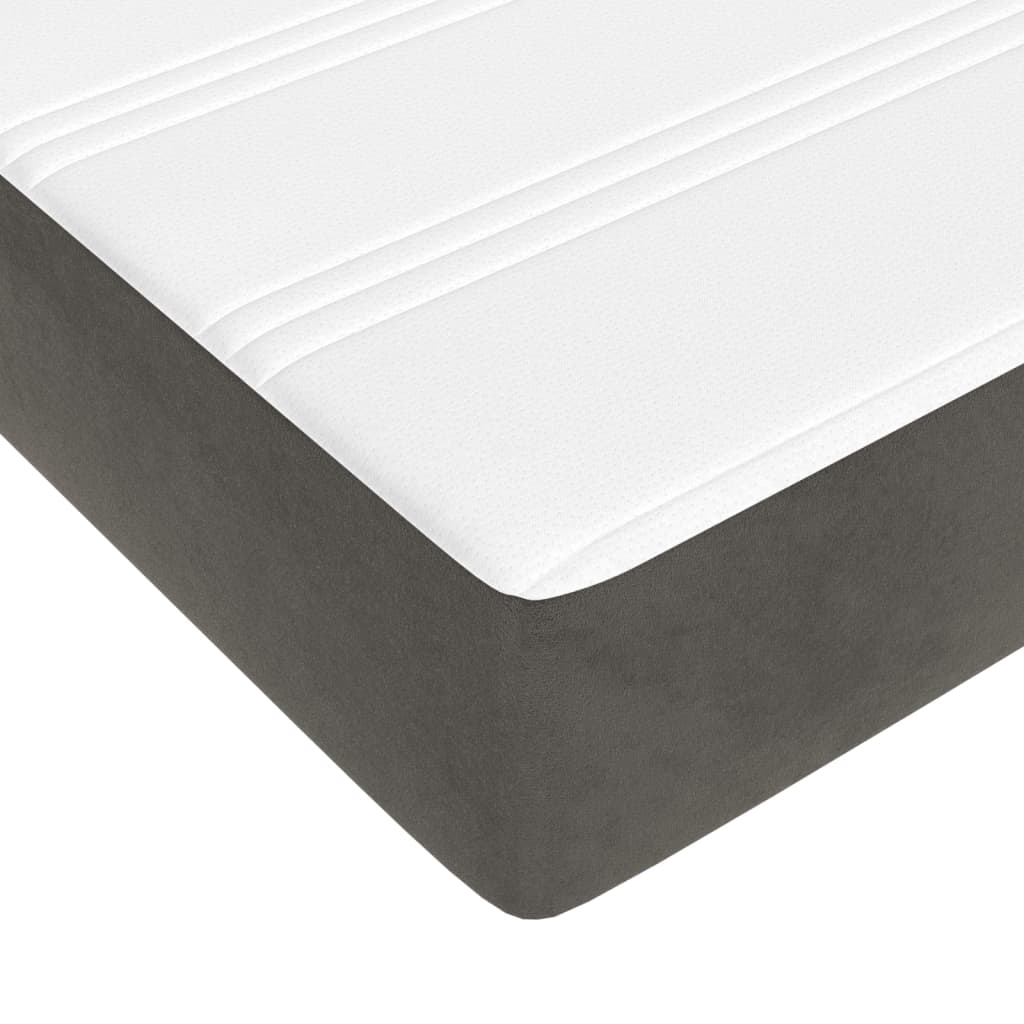 Pocket spring mattress dark grey 120x200x20 cm velvet