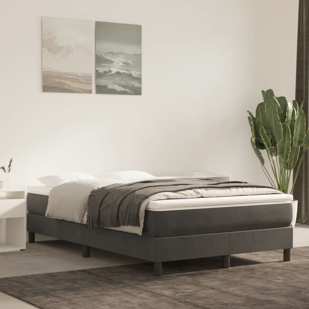 Pocket spring mattress dark grey 120x200x20 cm velvet