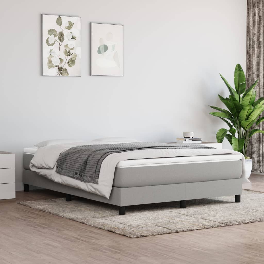 Pocket spring mattress light grey 140x190x20 cm fabric