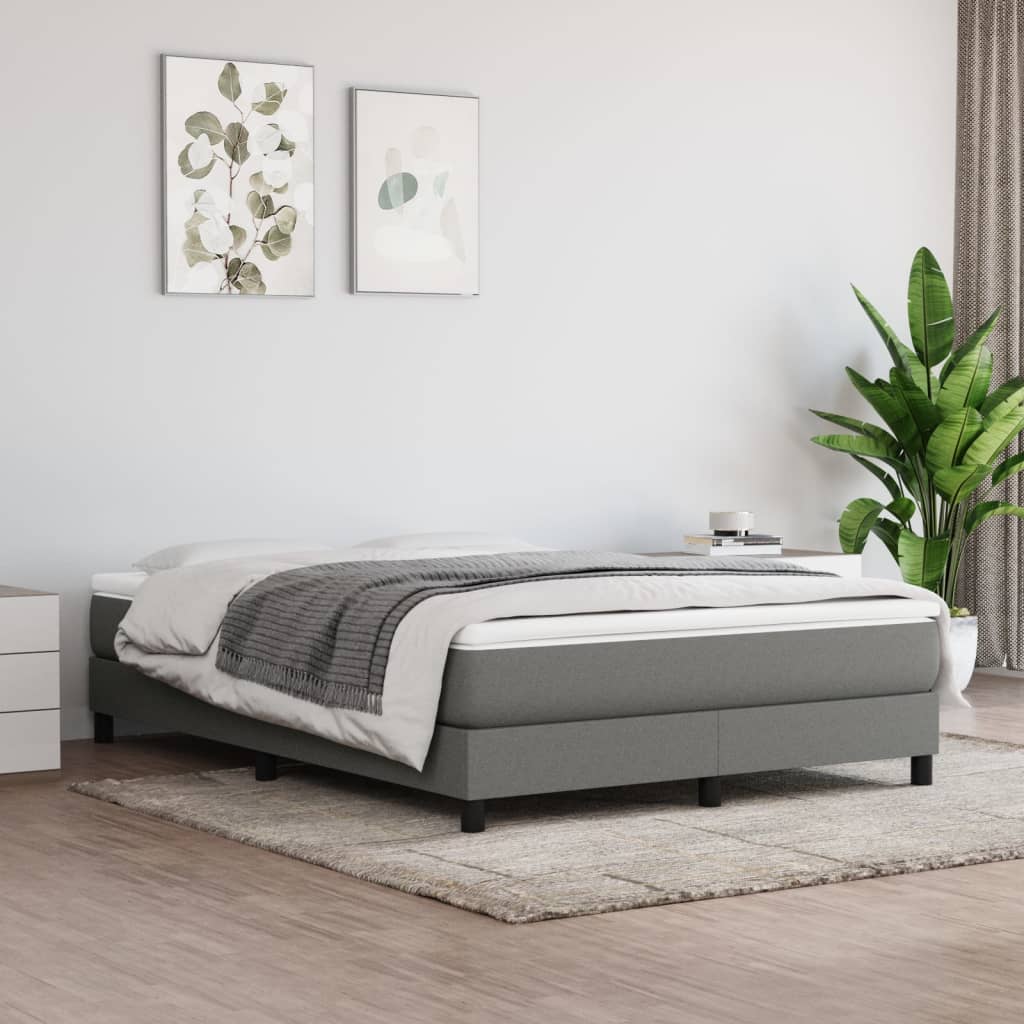 Pocket spring mattress dark grey 140x190x20 cm fabric