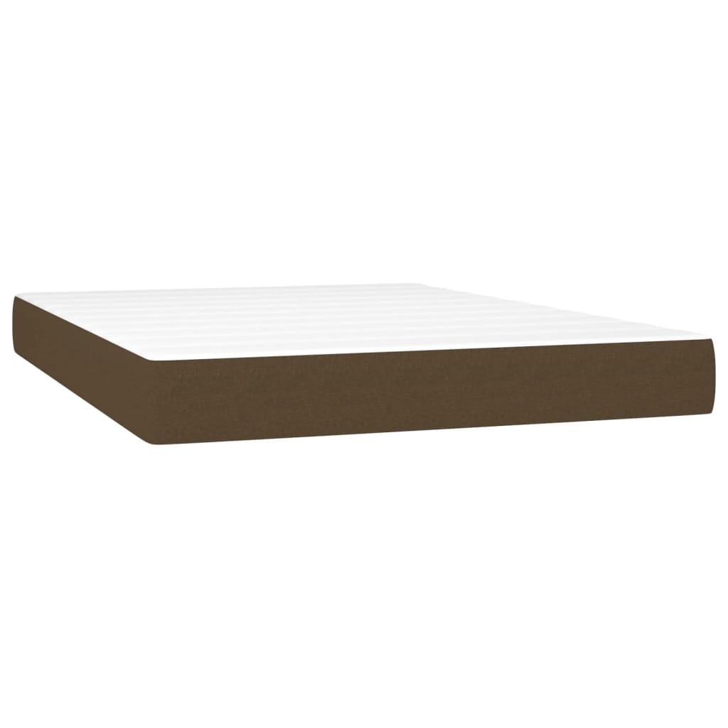 Pocket spring mattress dark brown 140x190x20 cm fabric