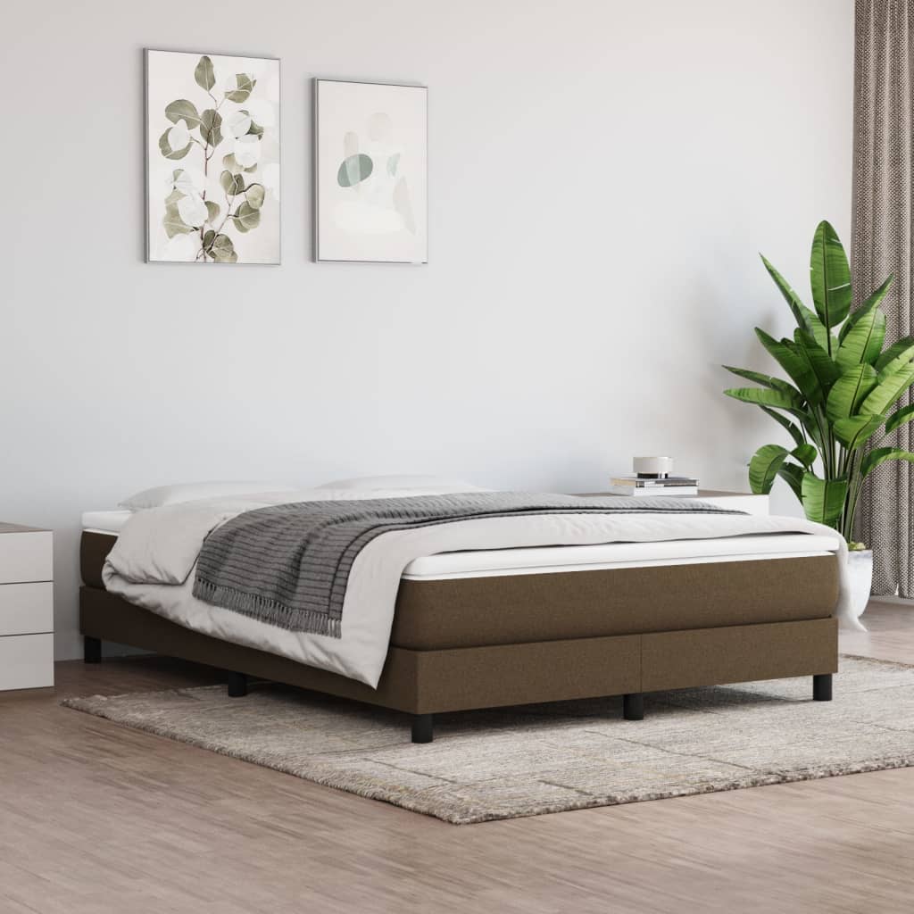 Pocket spring mattress dark brown 140x190x20 cm fabric
