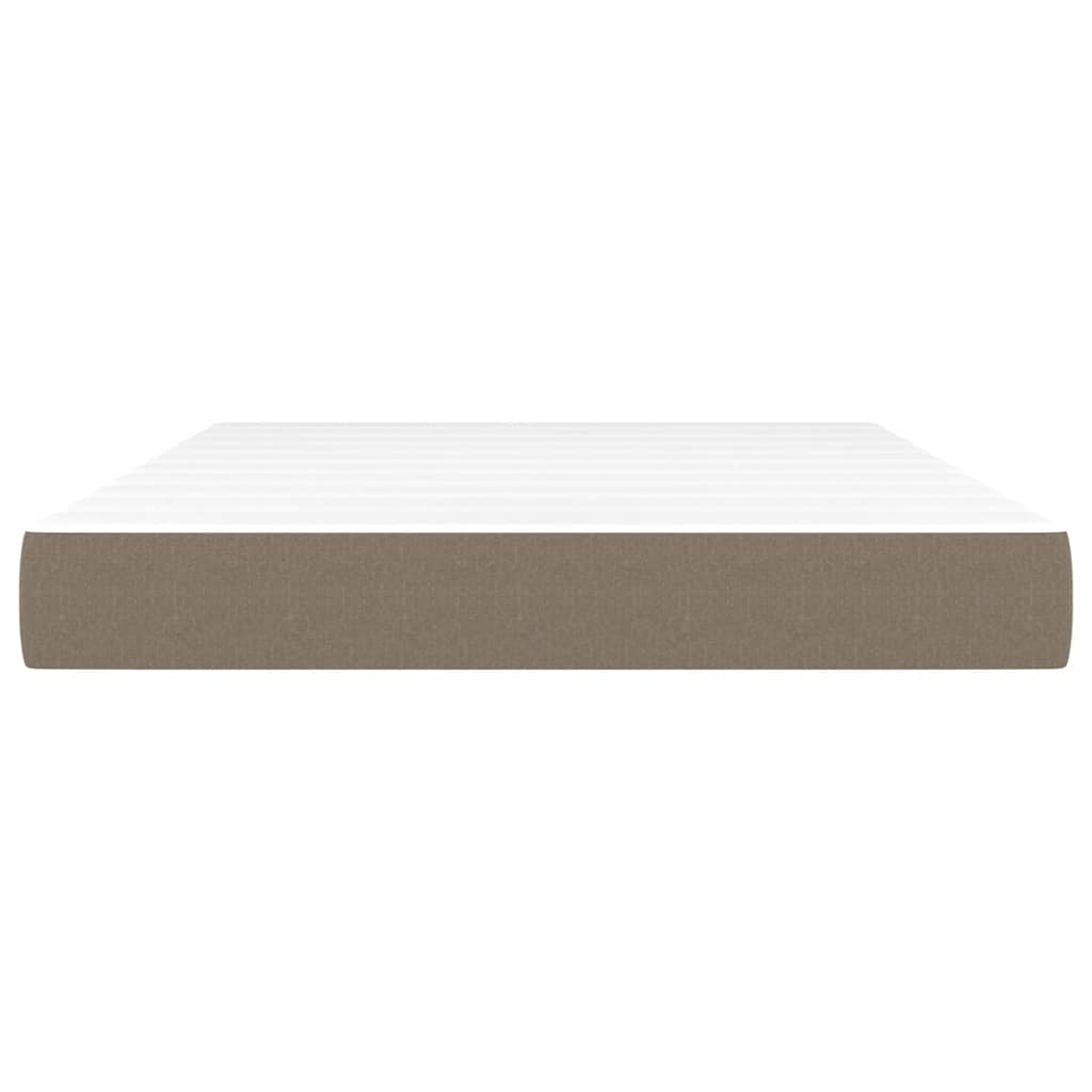 Pocket spring mattress taupe 140x190x20 cm fabric