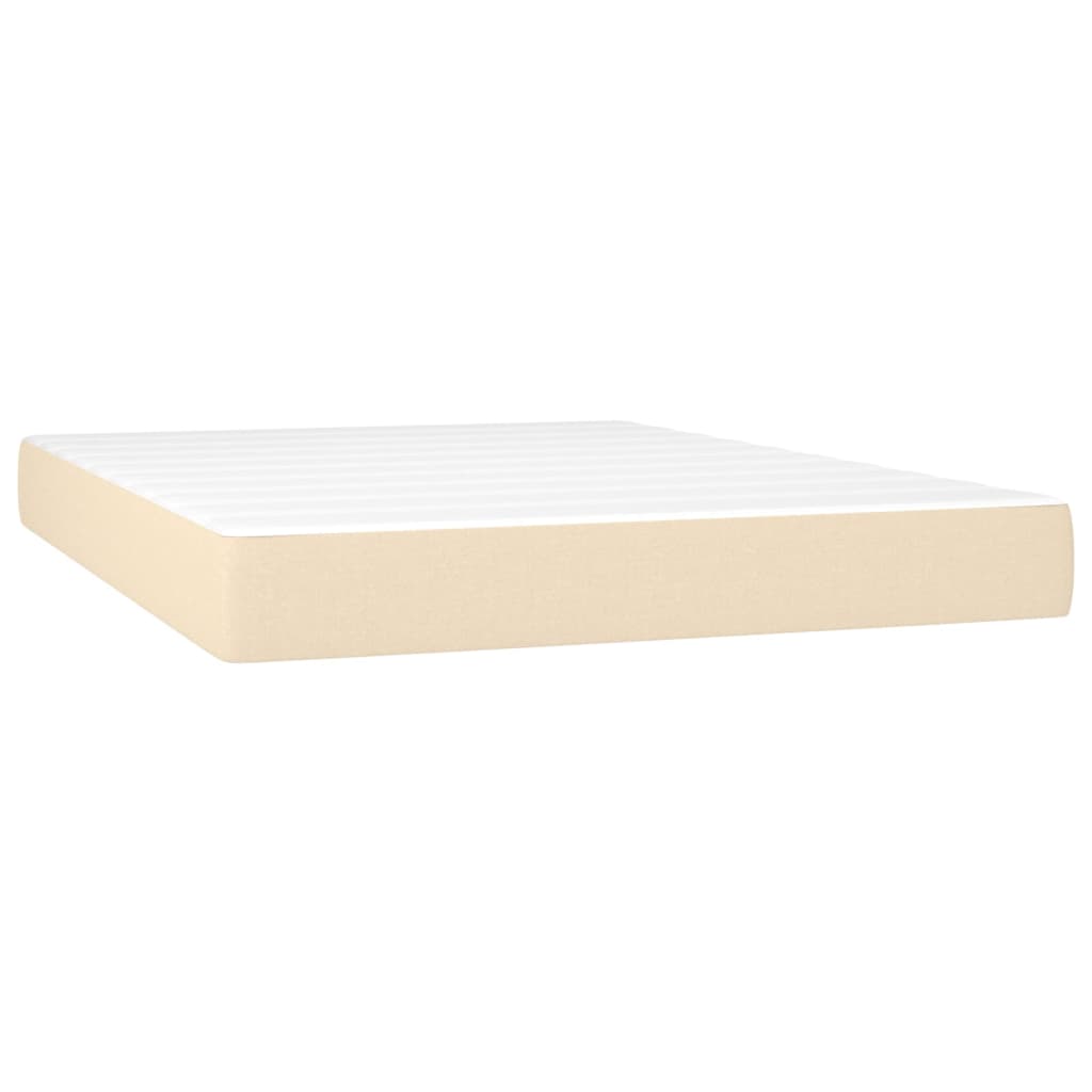 Pocket spring mattress cream 140x190x20 cm fabric