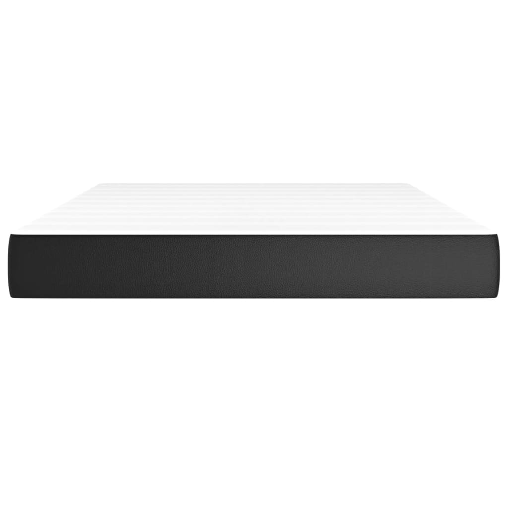 Pocket spring mattress black 140x190x20 cm artificial leather