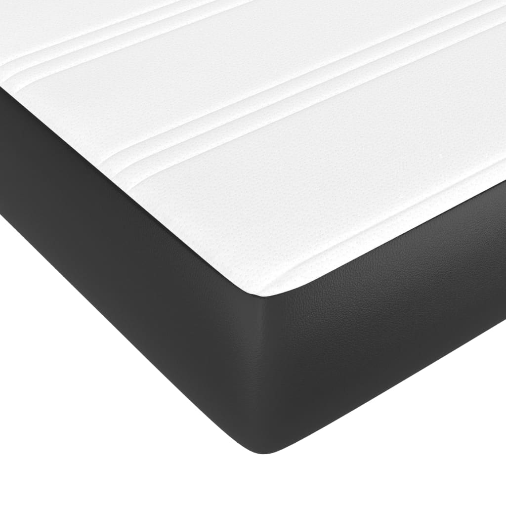 Pocket spring mattress black 140x190x20 cm artificial leather