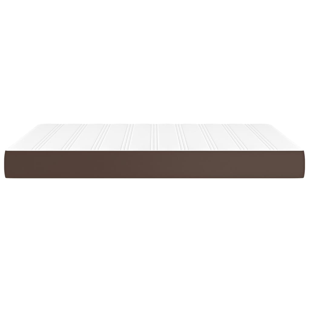 Pocket spring mattress brown 140x190x20 cm artificial leather