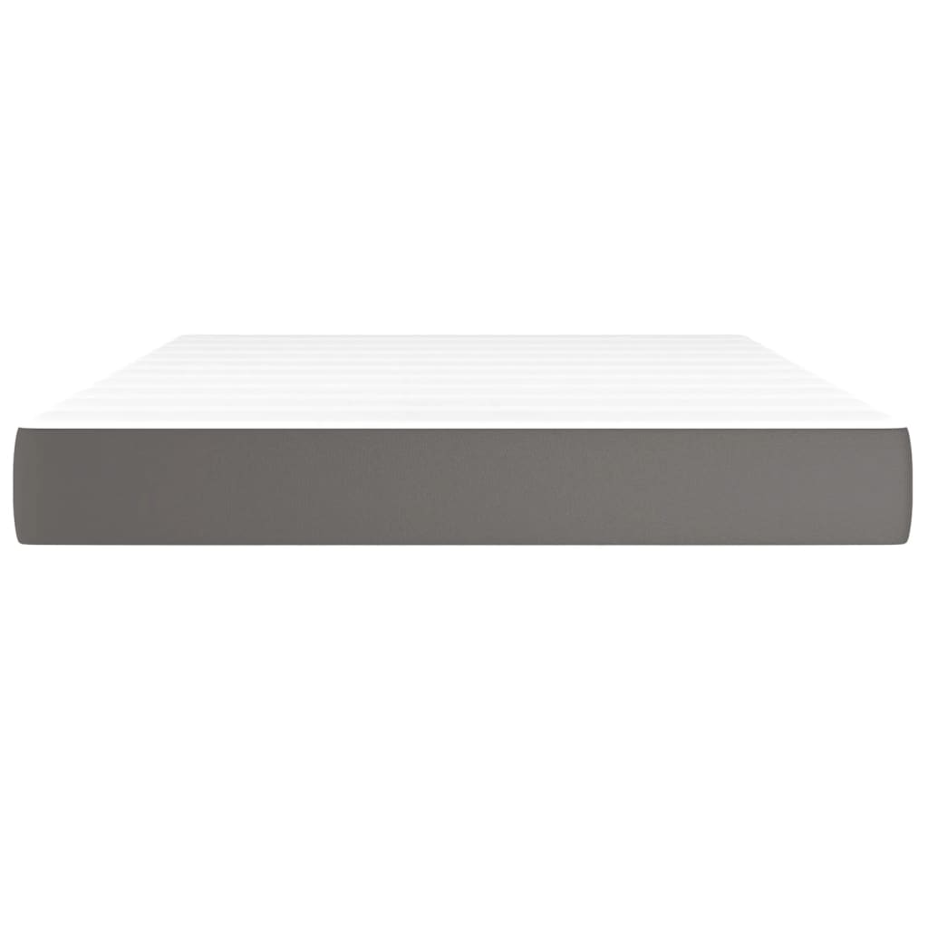 Pocket spring mattress grey 140x190x20 cm artificial leather