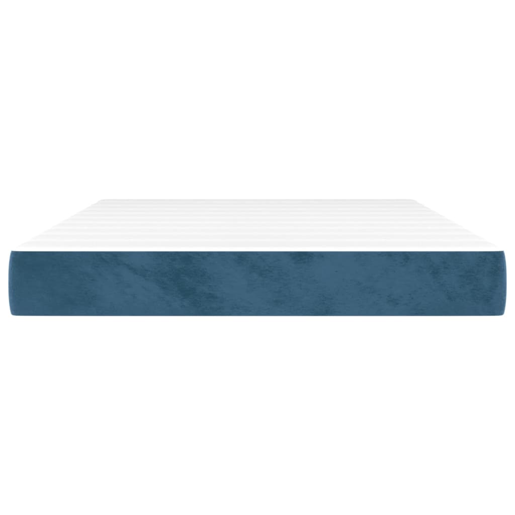 Pocket spring mattress dark blue 140x190x20 cm velvet