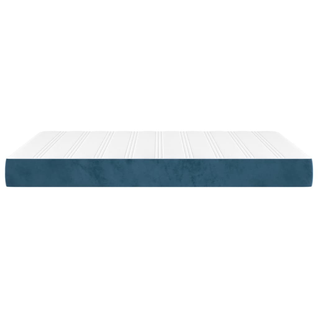 Pocket spring mattress dark blue 140x190x20 cm velvet