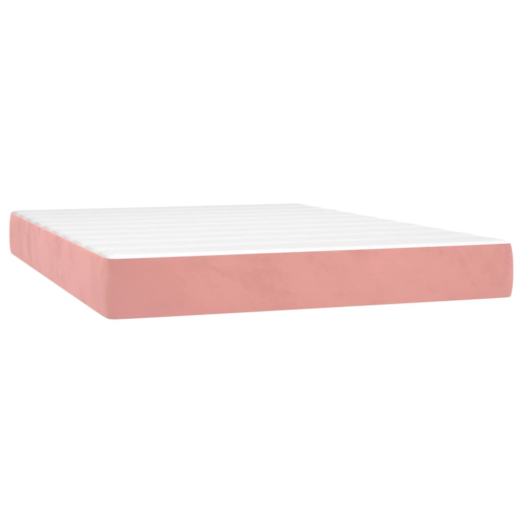 Pocket spring mattress pink 140x190x20 cm velvet