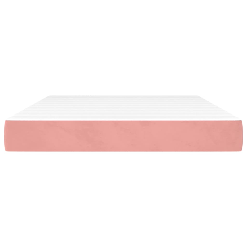 Pocket spring mattress pink 140x190x20 cm velvet