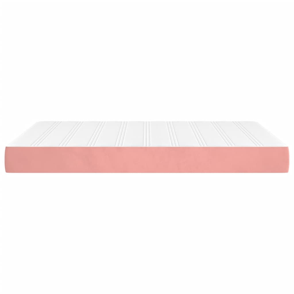 Pocket spring mattress pink 140x190x20 cm velvet