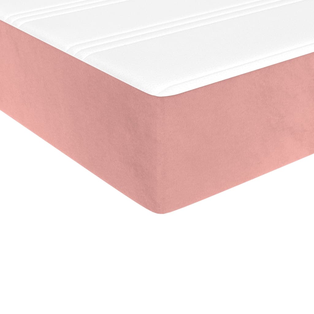 Pocket spring mattress pink 140x190x20 cm velvet