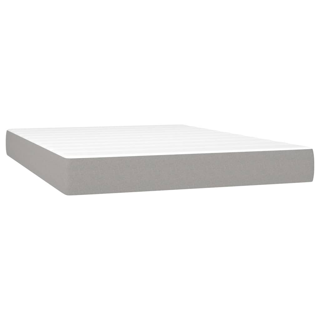 Pocket spring mattress light grey 140x200x20 cm fabric